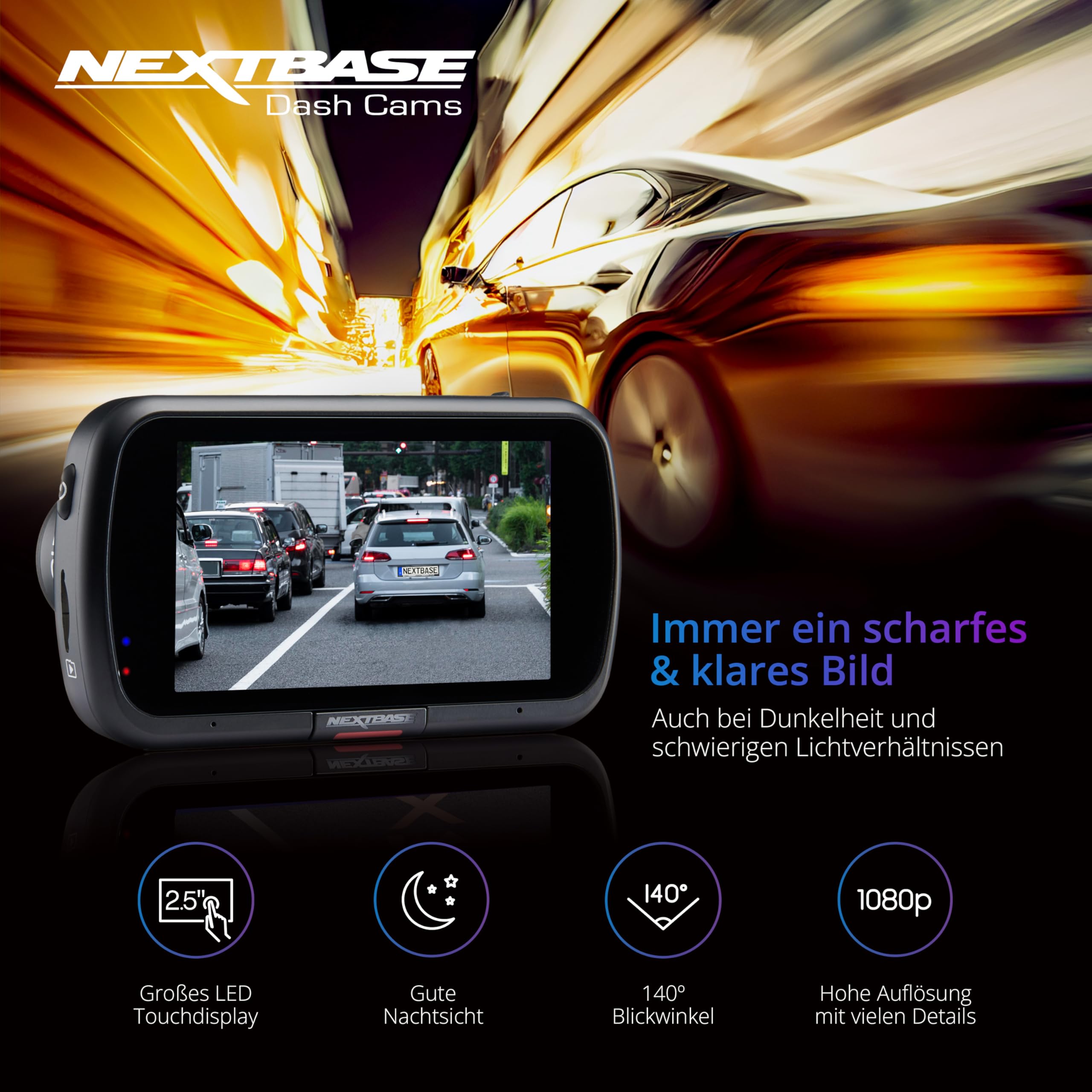 nextbase-322gw-dashcam-vorne-1080p-60fps-mit-64gb-microsd image 2