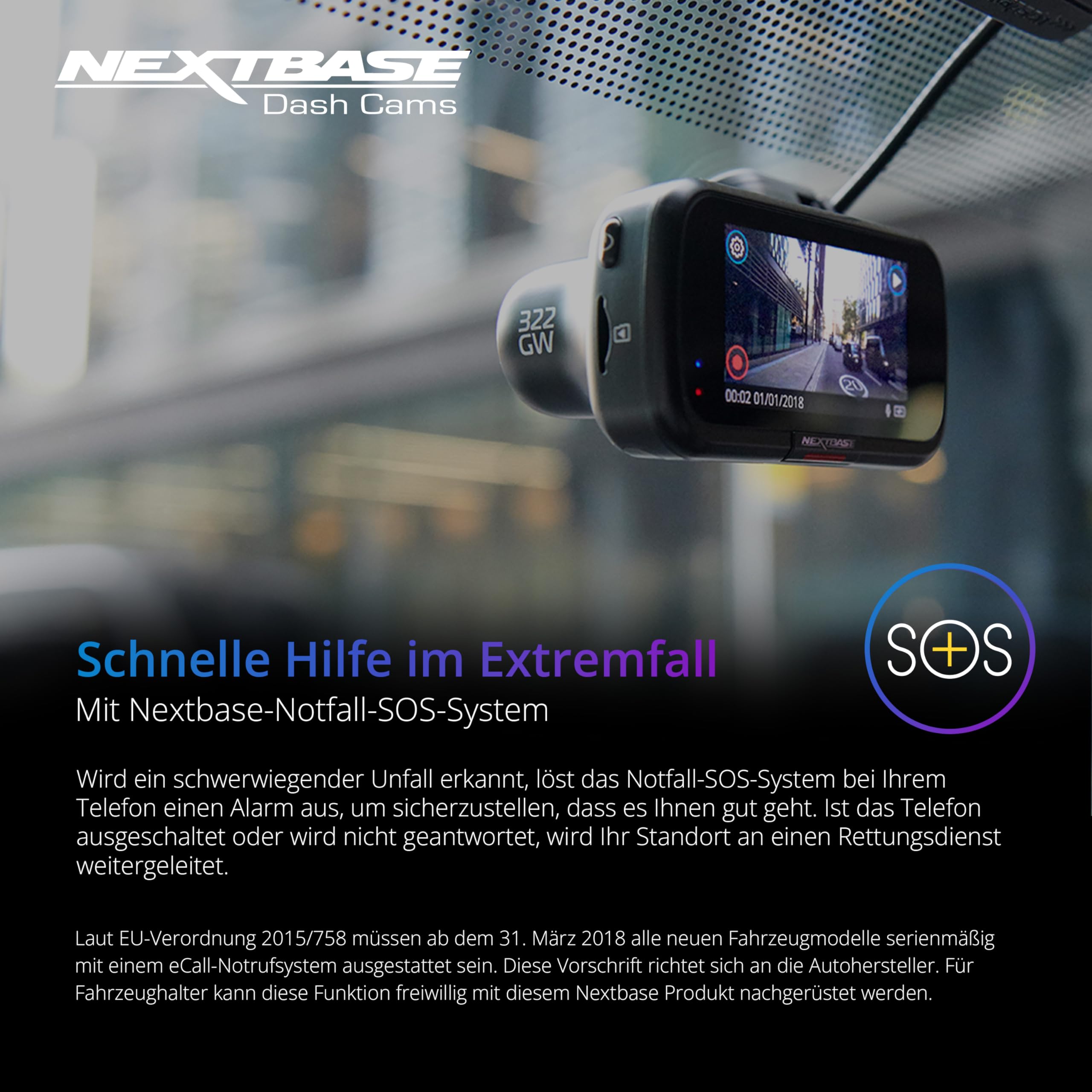 nextbase-322gw-dashcam-vorne-1080p-60fps-mit-64gb-microsd image 5