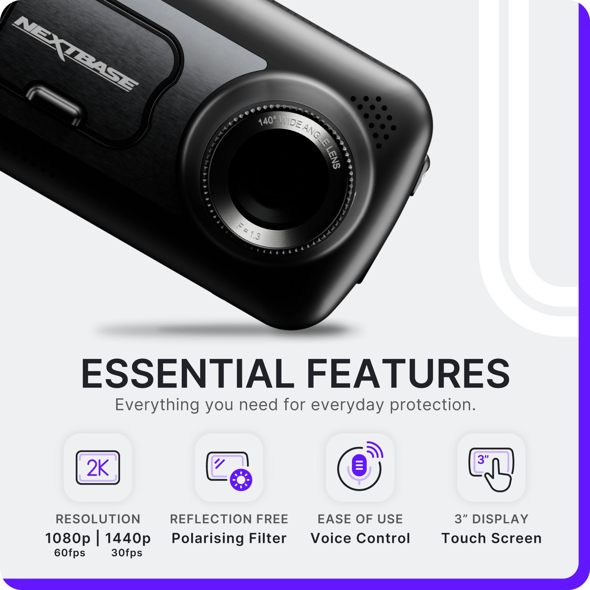 nextbase-522gw-full-hd-dashcam-komplett-set-mit-hardwire-kit-64-gb-sd-karte-und- image 4