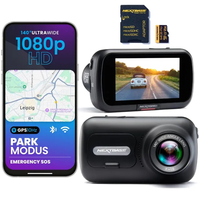 nextbase-322gw-dashcam-vorne-1080p-60fps-mit-64gb-microsd image 1