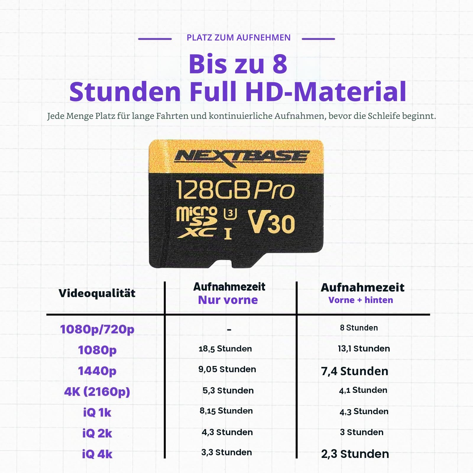 nextbase-128gb-u3-microsd-karte-mit-adapter-speicherkarte-serie-2 image 5