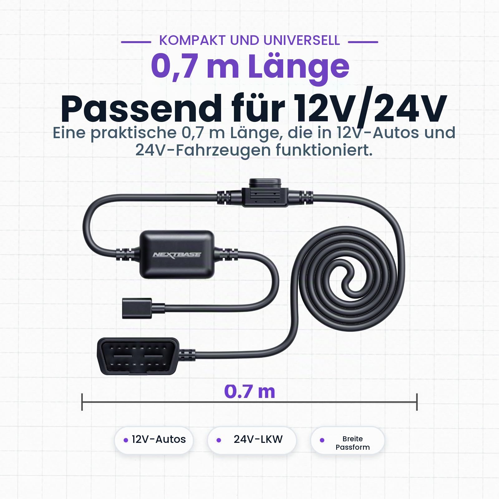 nextbase-piqo-obd-quick-connect-kabel-0-7m-f-r-dashcam image 5